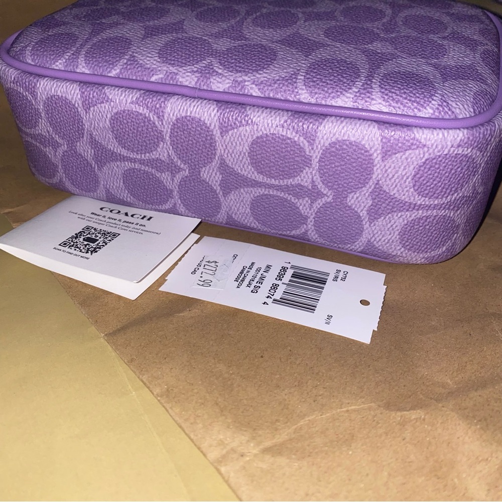 Coach 💜 signature iris mini Jamie Crossbody purse New - Picture 6 of 13